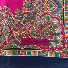 Yves Saint Laurent Silk Scarf Large 86cm Square Authentic Vintage
