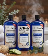 Dr Teal's Foaming Bath with Pure Epsom Salt, Sensitive Skin with Cucumber 3 PACK