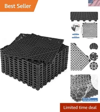 Interlocking Rubber Floor Mats Non Slip Drainage Deck Shower Pool Sauna Indoo...