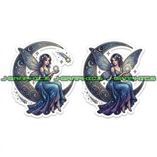 Mystical Moon Fairy Vinyl Decal Sticker 2 Pack C