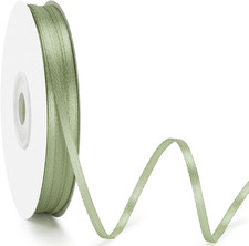 Sage Green Satin Ribbon 1/8 Inch X 100 Yards Thin Gift Wrapping Craft Ribbon
