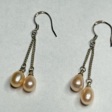 VTG Sterling Silver Hook Dangle Drop Earrings...