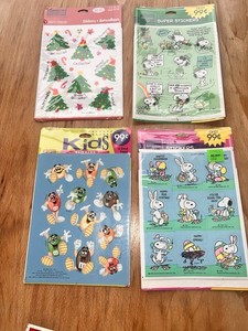 VTG Hallmark Stickers Garfield Charlie Brown Snoopy & More 5 New 4 Packs &Extras