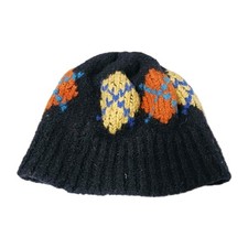 Vintage Normcore 90s J Crew Argyle Beanie 100 Wool Made In Uruguay