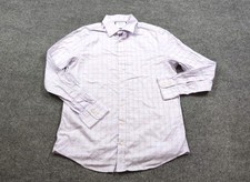 Charles Tyrwhitt Shirt Mens 16-34 Purple Check Button Long Sleeve Slim Fit
