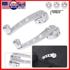 2PCS Chrome Aluminum Billet Window Crank Handle For Hot Rod Chevy Ford Chrysler