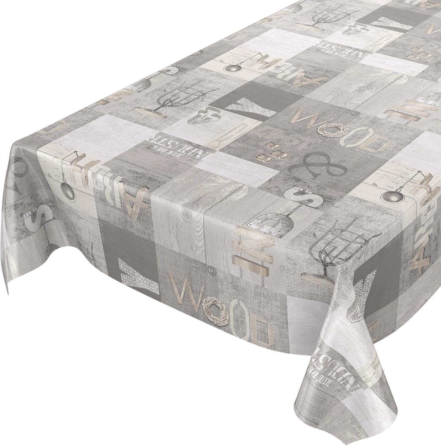 Nappe en toile cirée lavable et imperméable ANRO patchwork 160x140cm