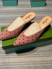 Kate Spade New York PARISIAN PINK Suede Kitten Heel Mules  Size 7  7.5  Surie