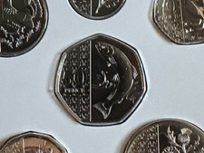 2025 King Charles Definitive Atlantic Salmon 50p Coin Brilliant Uncirculated