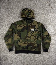 Nike Hoodie Men's Large Woodland Camo Full Zip Sweatshirt 545249-010 Grunge