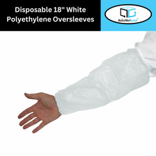 1000 Disposable Oversleeves 18" White PPE Arm Covers 2 Mil