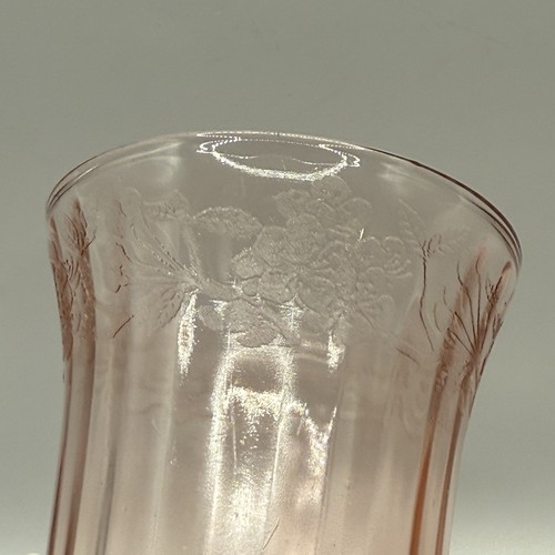 Jeannette Flat Tumbler Pink Depresion Glass. 4 1/4” Tall. 1930's. - Picture 4 of 5
