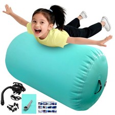 60x100cm Inflatable Air Roll Barrel,Backbend Trainer w/Pump for Gymnastics &Yoga