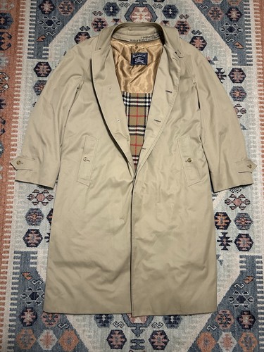 Vintage Burberry Trench Coat Nova Check Wool Lining Men’s Size 42 Long - Image 1