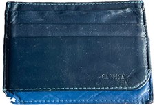 Porta Carte Di Credi In Vera Pelle Nera/Blu “CARPISA”-VINTAGE-Ottimo
