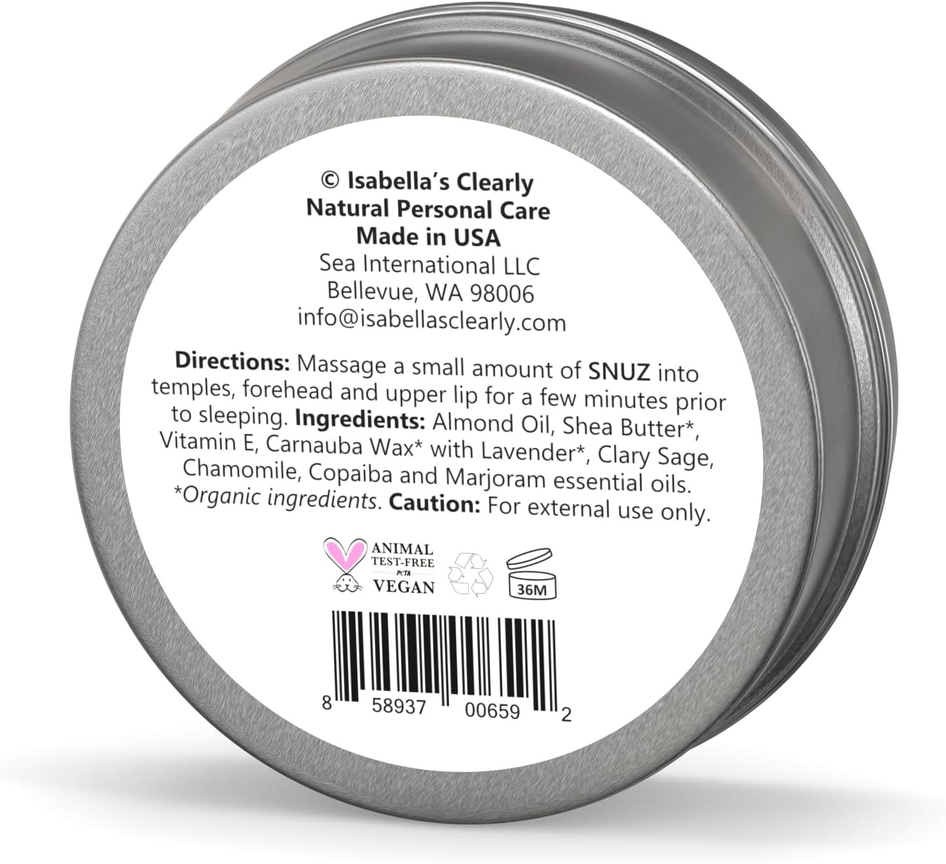 SNŪZ Natural Sleep Aid Aromatherapy Balm | Essential Oil Blend with Chamomile, C