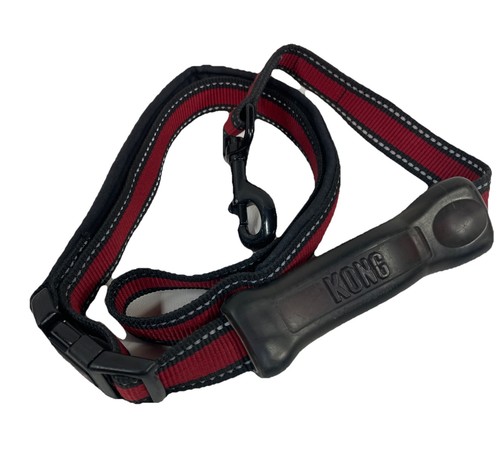 KONG Dog Leash Lead Heavy Duty Adjustable Length 33'-48" Red Flat Strong Ex Cond