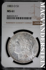 1883-O Morgan Dollar- Silver- NGC MS61 Lustrous- #SLA647 — photo 1