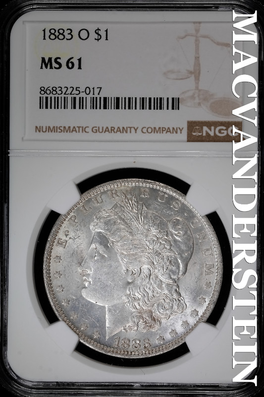 1883-O Morgan Dollar- Silver- NGC MS61 Lustrous- #SLA647