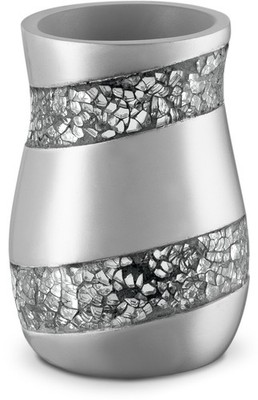 Silver Mosaic Bathroom Cup - Toothbrush and Toothpaste Holder for Bathroom - ...