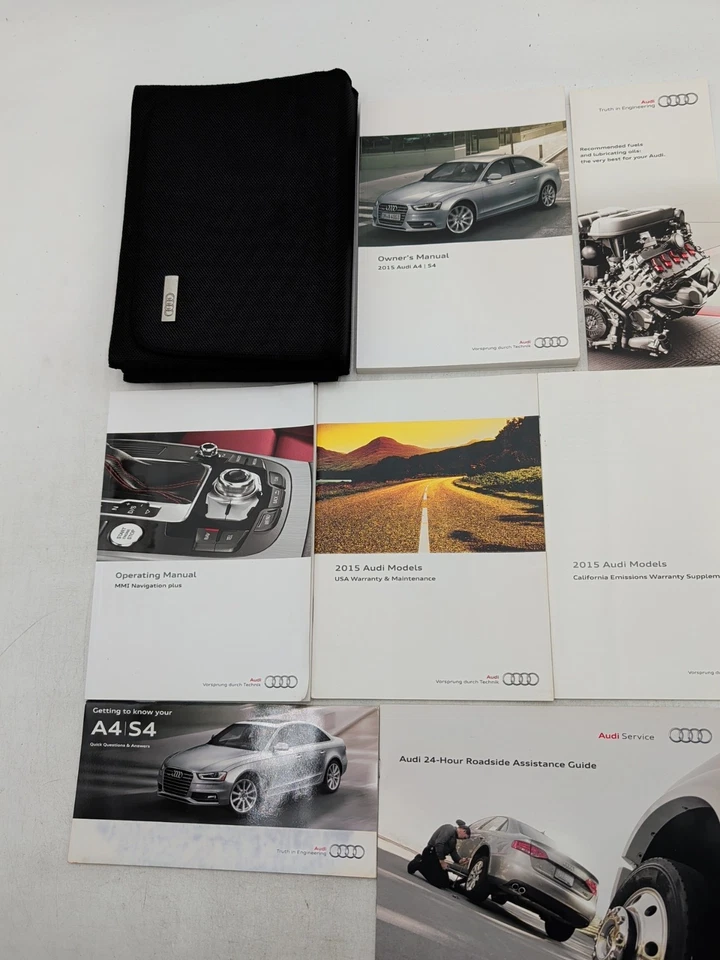 Audi A4/S4 2015 fabricante de equipos originales conjunto manual del propietario con estuche navegación 15 Foto 3 de 3