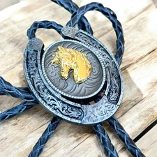 Bolo Tie Mens Wedding Necklace Leather Rope Western Cowboy Style