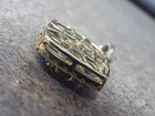 14k Yellow Gold Round Blue Sapphire Diamond Square Pendant Fine Gemstone Jewelry — photo 4