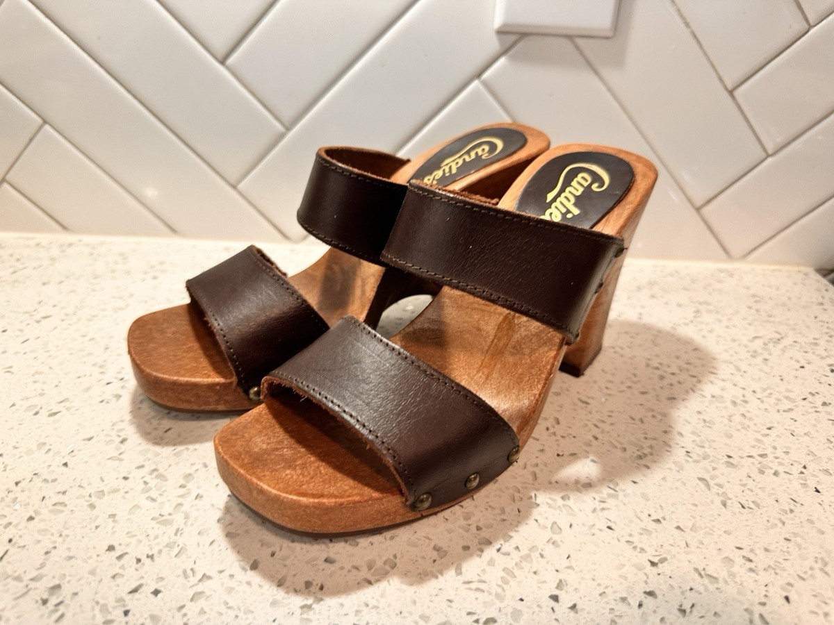 Vintage 1980's Candies Original Tammya Sandals Wedge Heels Slides