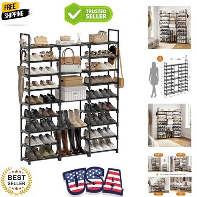9 Tiers Large Shoe Rack Storage Organizer for Closet 50-55 Pairs Shoe Tower U...