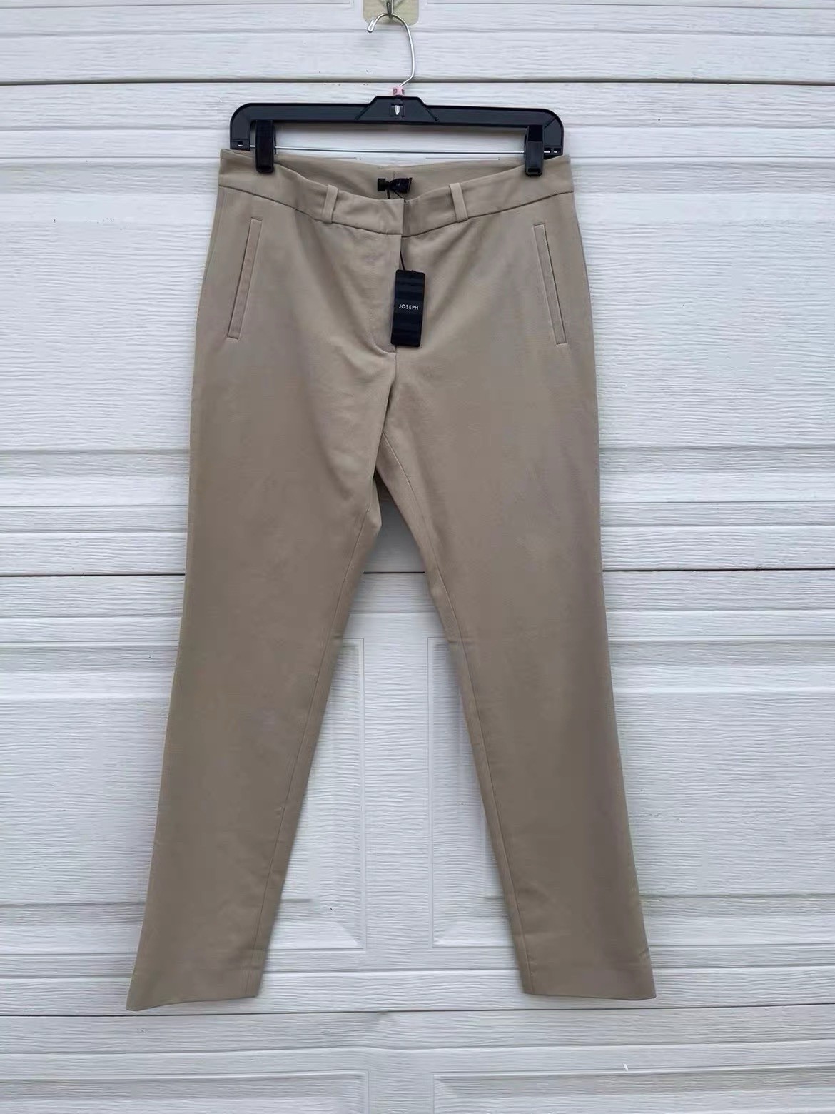 Joseph Womens New Eliston Slim Leg Gabardine Stretch Pants Beige Size FR 38