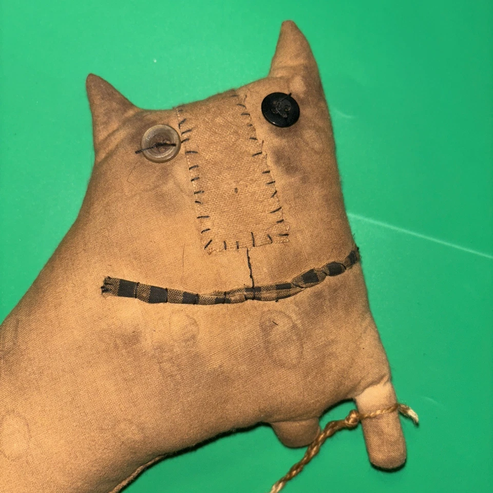 Folk Art Primitive Cat Cloth Doll 16” Tattered Rabbit Primitive Handmade - Image 2 of 4
