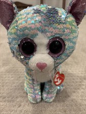 Ty Flippables - WHIMSY the Cat Changing Sequins 10”Beanie Boos Plush Stuffed Toy
