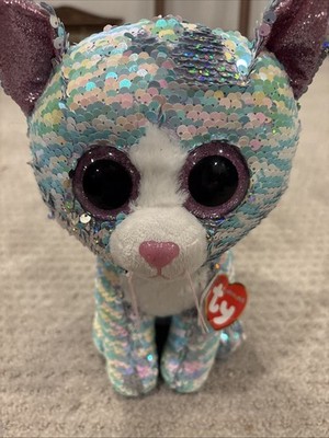 Ty Flippables - WHIMSY the Cat Changing Sequins 10 Beanie Boos Plush Stuffed Toy