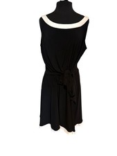 Chaps Black & White Sleeveless Dress – Size XL