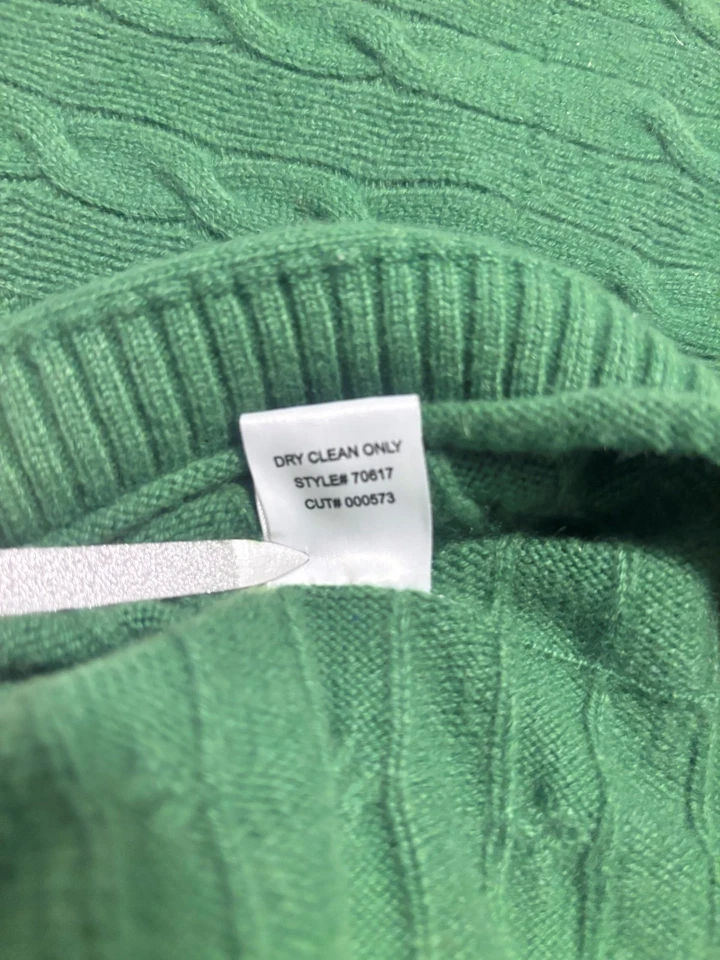 Usado en Excelente Condición Vince Kelly Verde Suéter Poncho Cachemira Talla Única ¡Precioso! Foto 4 de 4