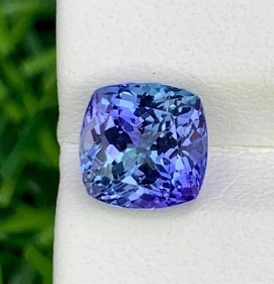Extremely Rare Blue Tanzanite Cushion 8-10 Ct Natural Certified