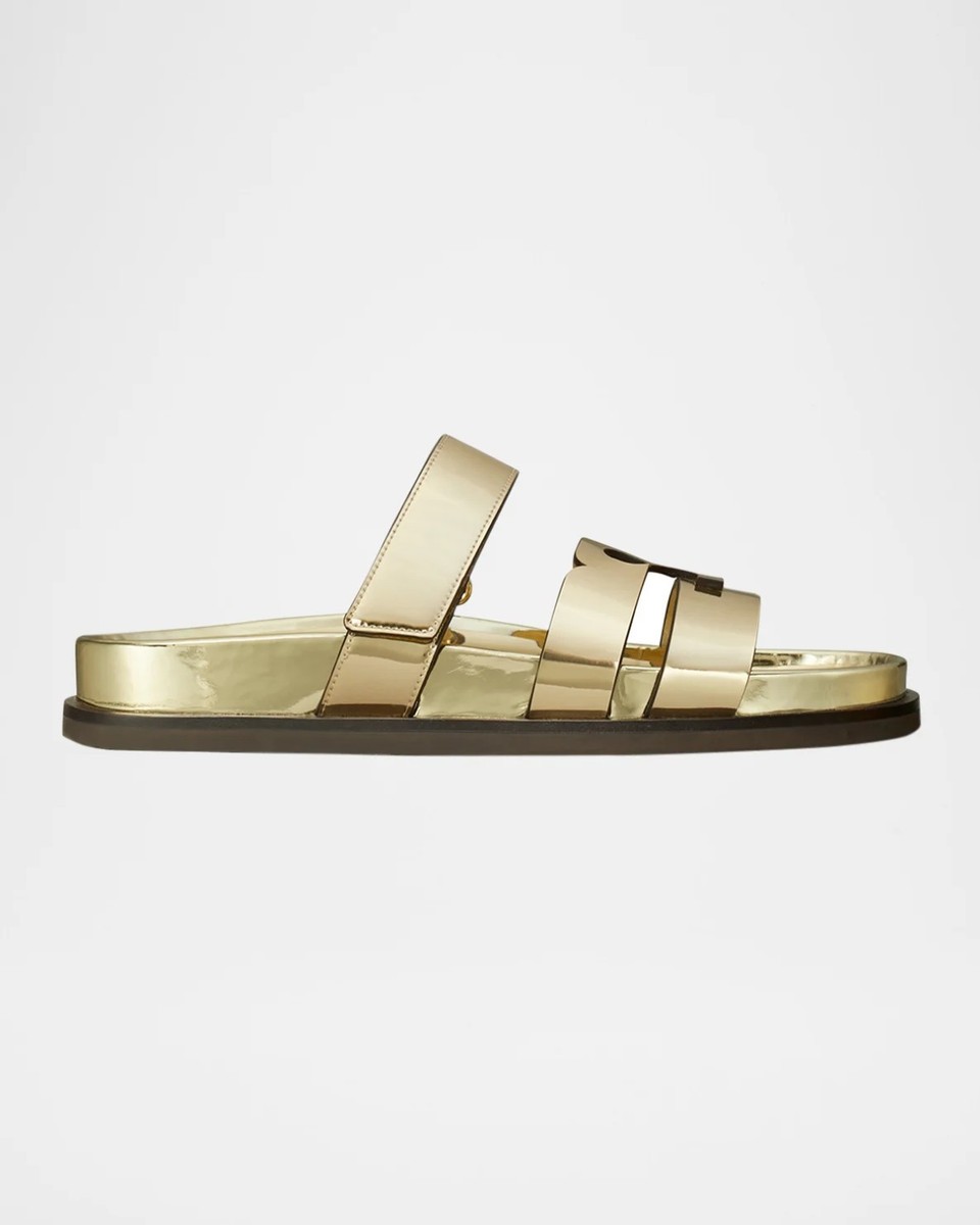 【美品】Tory Burch サンダル ゴールド 24cm New Tory Burch Tory Burch Ines Sport Slide Sandals In Spark Gold