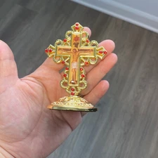 Byzantine Orthodox Table Top Car Icon Cross Crucifix Jesus Christ Eastern Cross