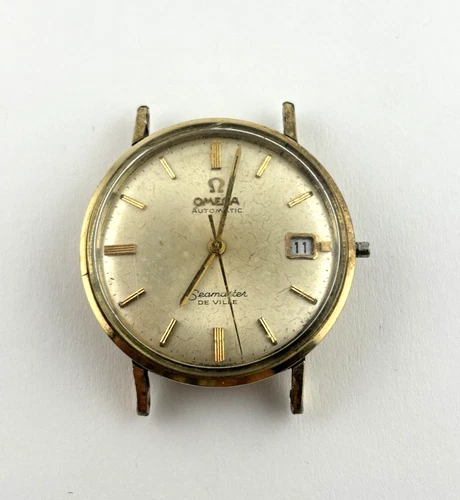 Omega Seamaster Deville Automatic 14K GF Swiss Made Watch 34mm Head DOESN'T WORK