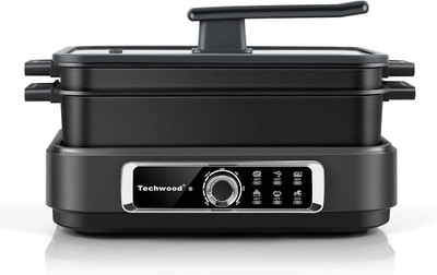 Electric Skillet,  7.5-Quart 2-In-1 Versatile Multi-Cooker with 5-Level Heat Set
