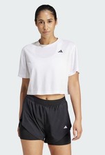 Adidas Train Essentials Boxy Workout Tee White Cropped Women  s Sz Small NWT