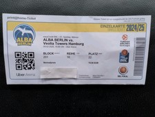 Alba Berlin v Hamburg Towers 09/02/2025 BBL Basketball Used Ticket PaH