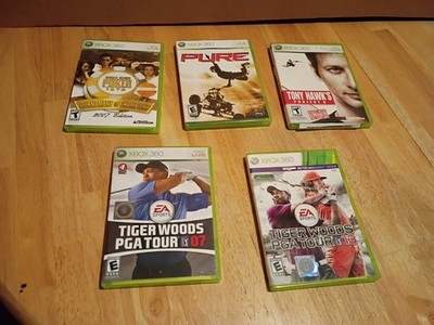 VINTAGE XBOX 360 PURE, WS POKER, TIGER WOODS  07 & 13, TONY HAWK'S PROJECT 8