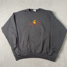 Vintage 90s Winnie The Pooh Crewneck Womens 2XL Embroidered Black