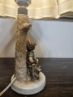 M I Hummel Table Lamp Boy Sitting On Fence Bird Original Shade Tested! — photo 7