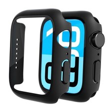 2 Pack Tempered Glass Case Compatible for Apple Watch SE 3 44mm Black 2-Pack 