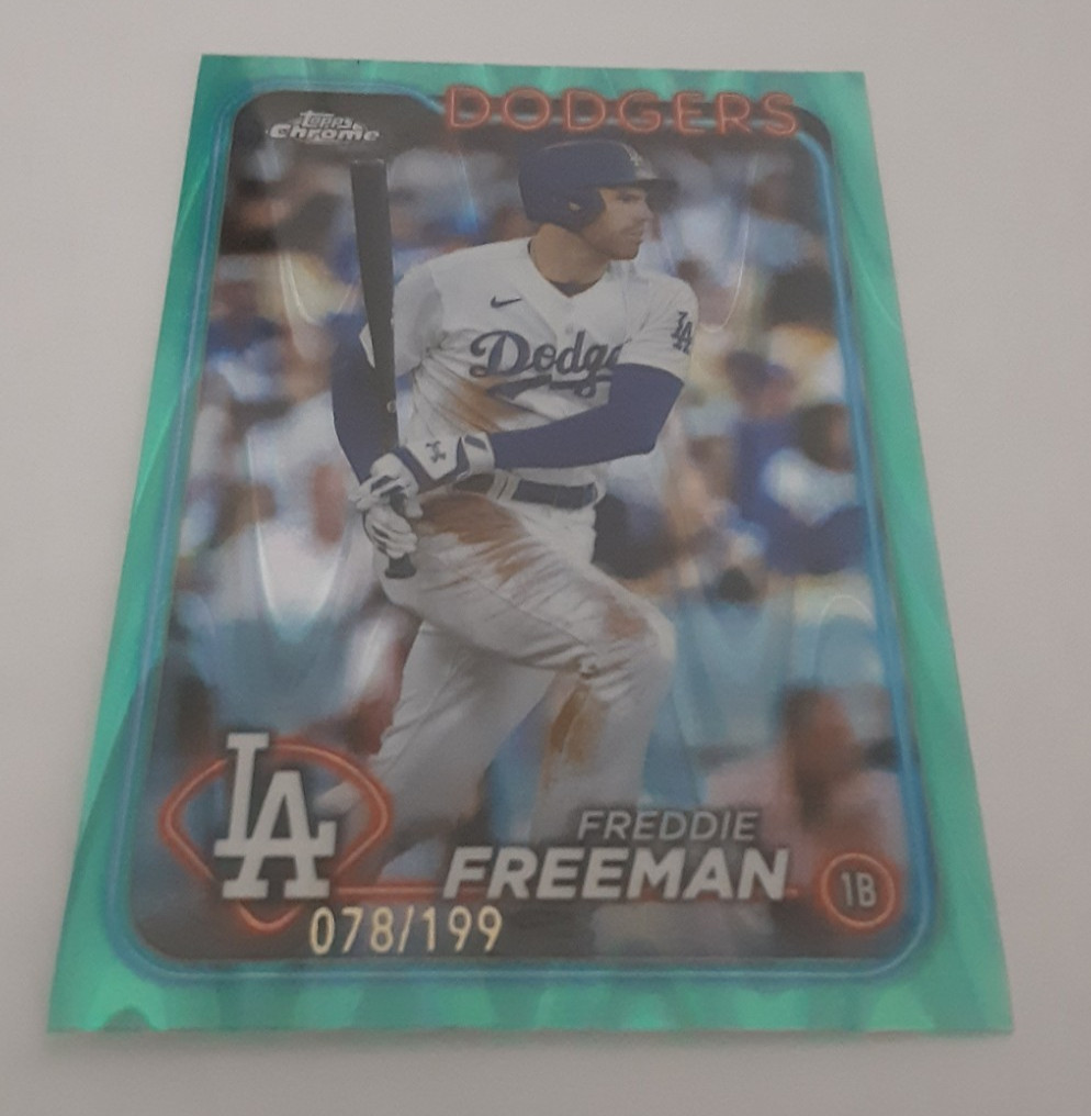Freddie Freeman 2024 Topps Chrome Aqua RayWave Refractor /199 Dodgers