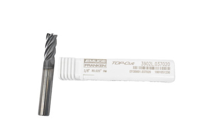 Emuge Franken Top-Cut 3902L.037020 End Mill 3/8'' R0.020'' Carbide Milling Tool