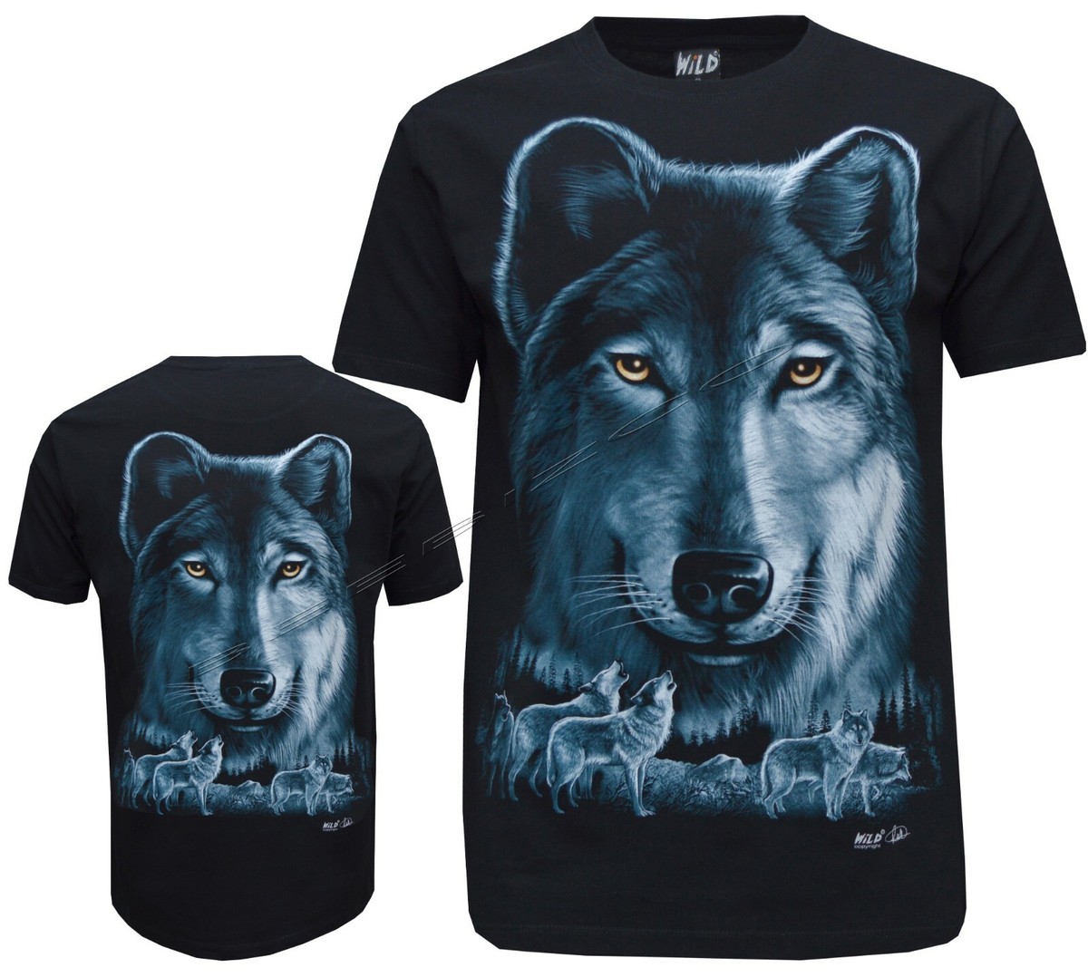 Wolf Boys Glow In The Dark T-Shirt - Black Sleeve Shirt