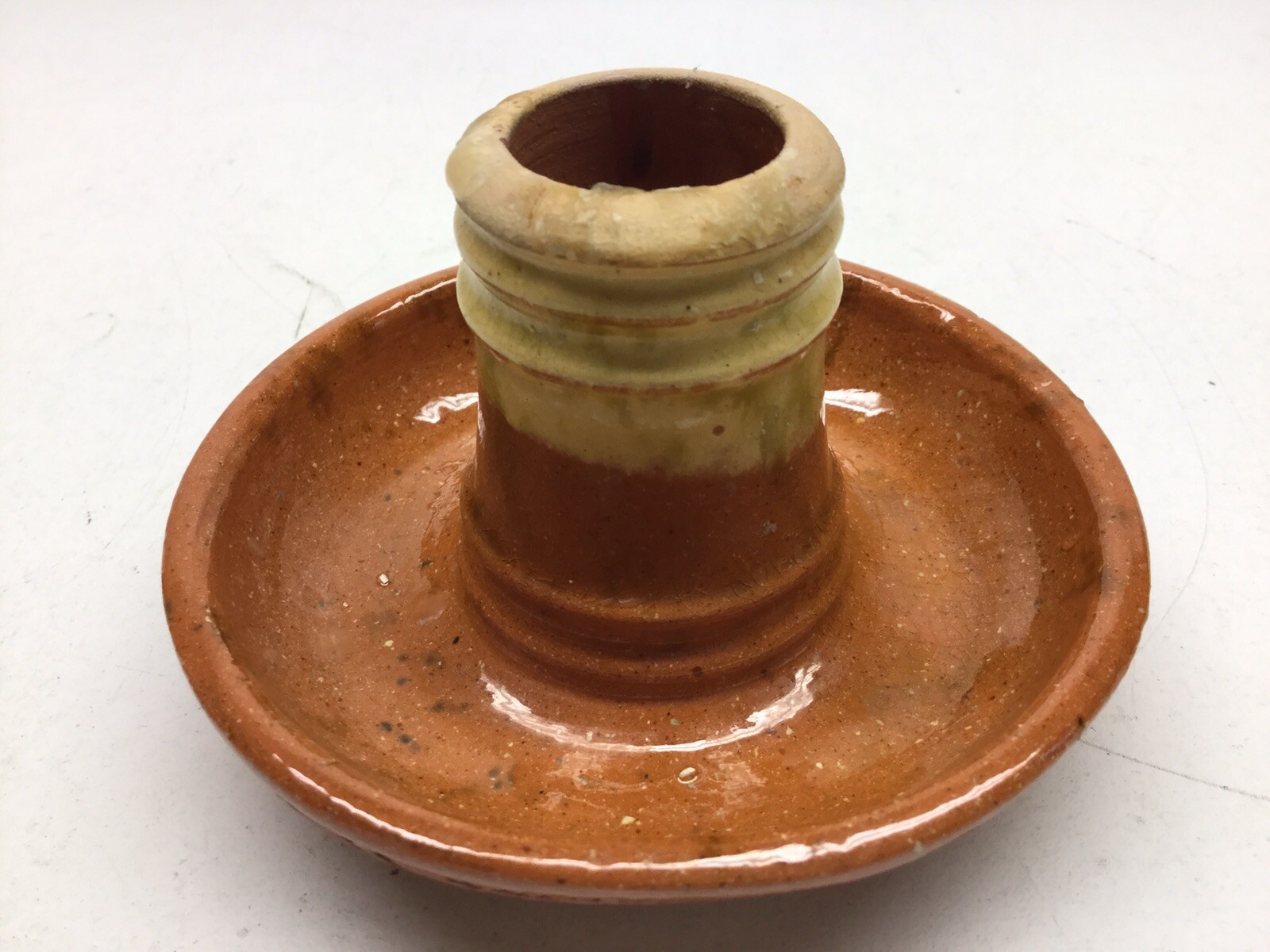 Greenfield Village Pottery Redware Glazed Candle Holder eBay